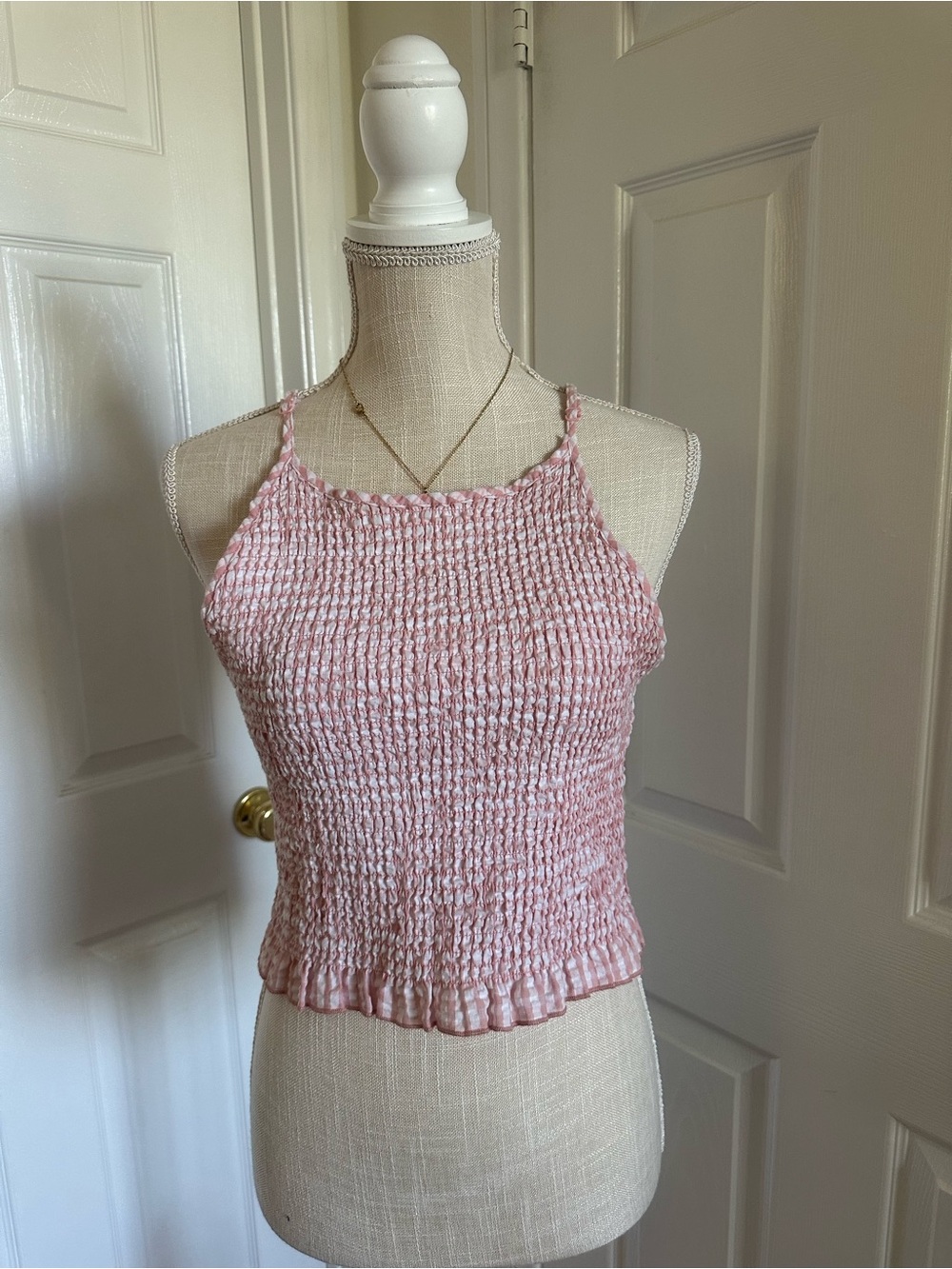 Cotton On Blush Pink Smocked Halter Cami